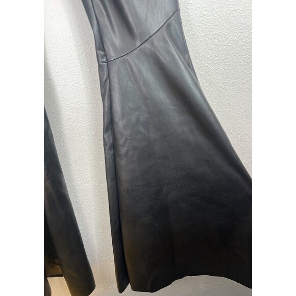 NWT MOTHER The Super Cha Cha Prep Heel Faux Leather Flare Leg Pants Black 23 - Picture 7 of 13